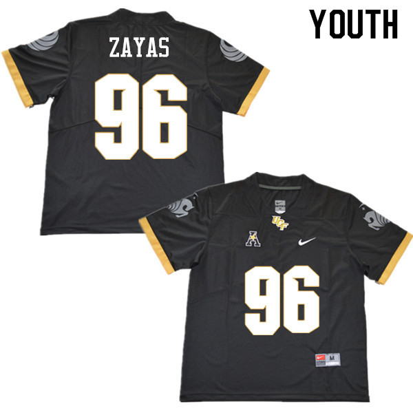 Youth #96 Stephon Zayas UCF Knights College Football Jerseys Sale-Black